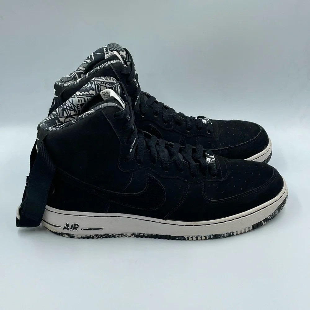 Nike Air‎ Force High Blk/White Marble Camo Men’s Sz 12